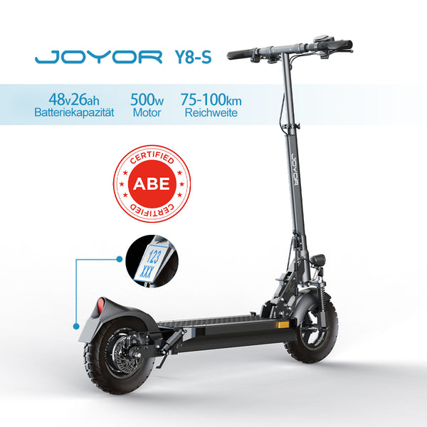 JOYOR Y8-S（ABE） Monopattino elettrico | 48V 26Ah Battery 500W Motor 20Km/h Max Speed (ABE) | Garanzia italiana