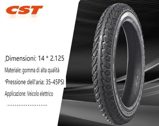 Copertone Pneumatico 14x2.125 pollici Tubeless per Kugoo Kirin V1